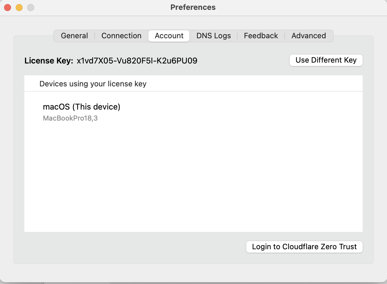 Cloudflare Warp account